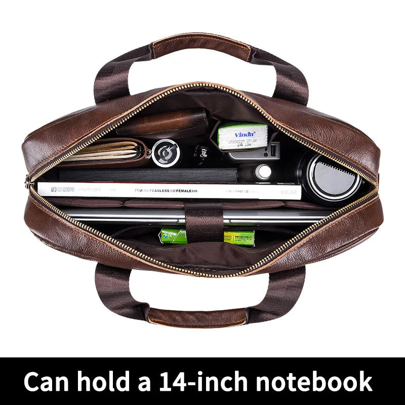 Men’s Classic Leather Laptop Briefcase