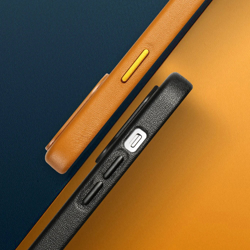 Luxury Genuine Leather 360 Full Protective Armor Shell Phone Case for iPhone 13 Series