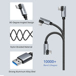 CABLETIME 90-Degree USB Type-C Nylon Braided Cable