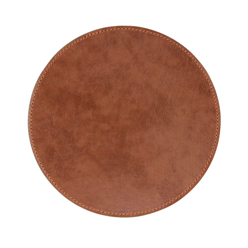 Smooth Surface Round Leather Mouse Pad