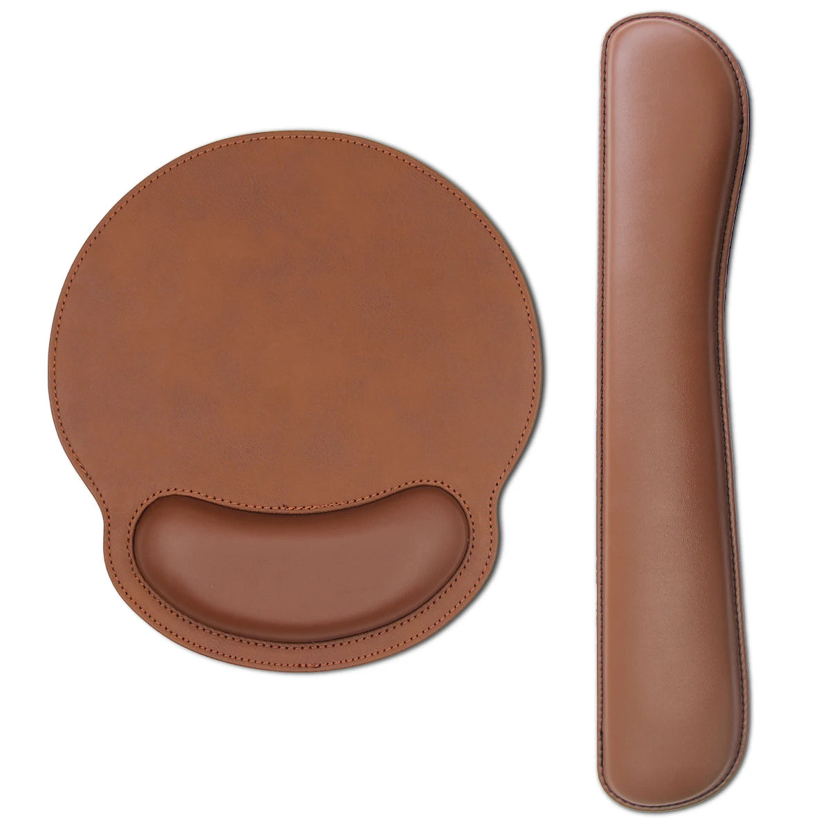 Leather Keyboard & Mouse Pad with Memory Foam Wrist Rest