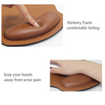 Ergonomic Leather Mouse Pad with Memory Foam Wrist Support