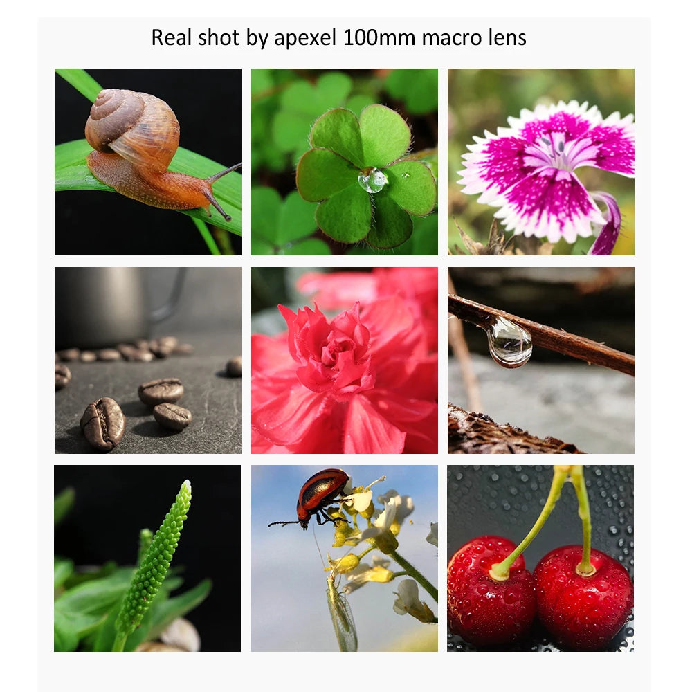 APEXEL Upgraded 4K HD Macro Lens 100mm with CPL Filter
