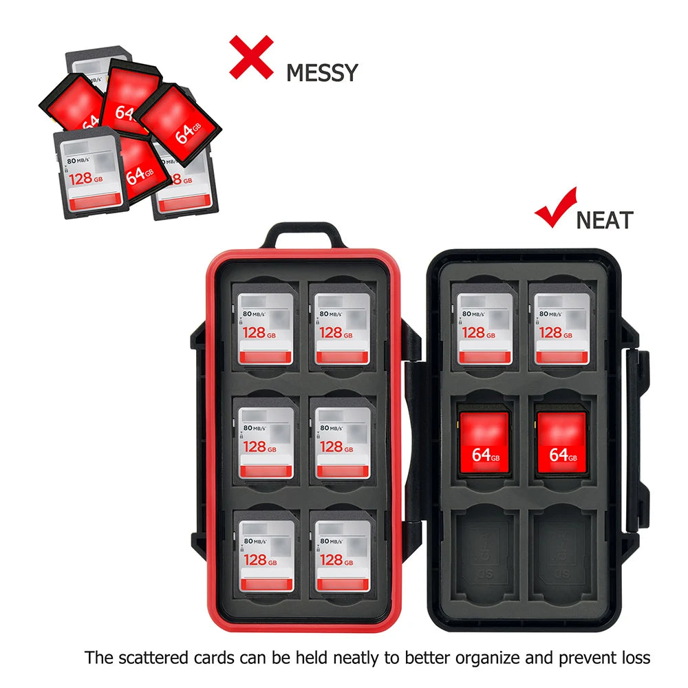 PROfezzion Waterproof Memory Card Protective Box Carry Case