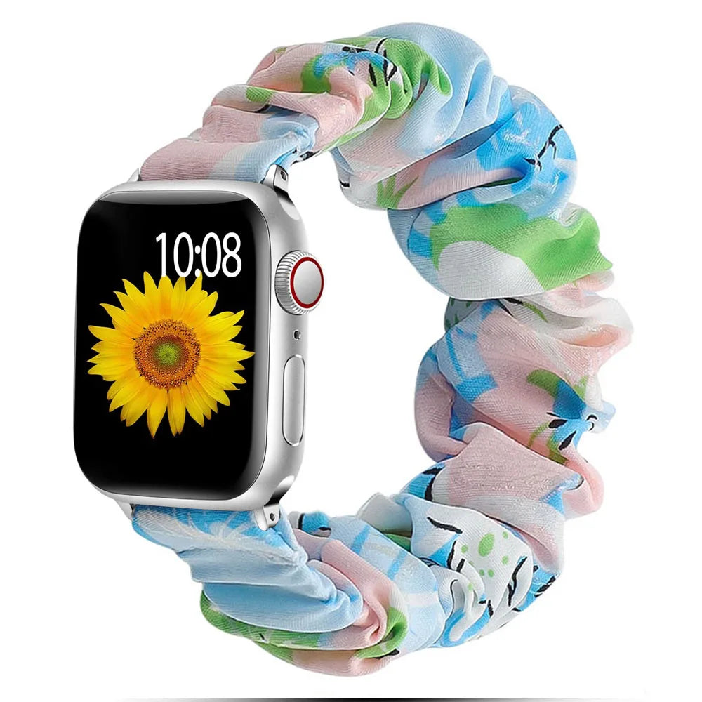 Soft Elastic Scrunchie Stap for Apple Watch