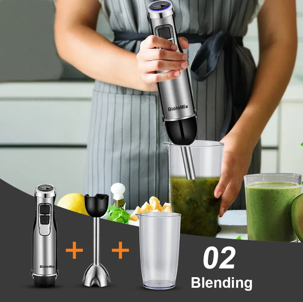 BioloMix 4-in-1 High Power 1200W Immersion Hand Stick Blender Mixer