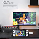 Ergonomic Hand Grip with Built-in 6 Game Card Slots for Nintendo Switch OLED