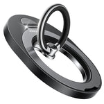 MagSafe ring phone holder with kickstand, 360° rotation, foldable design, and strong magnetic grip for secure use.