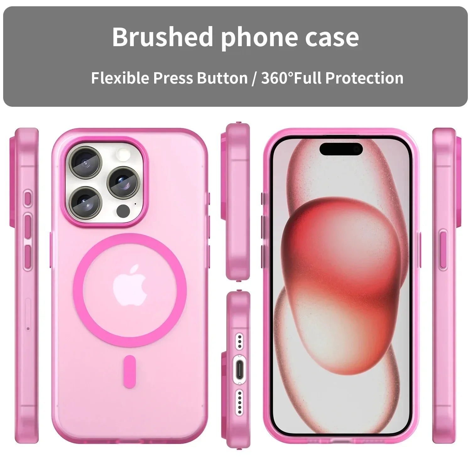 Premium Transparent Matte MagSafe Case for iPhone 15 Series