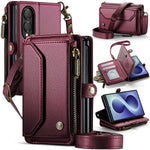 Leather Crossbody Wallet Case with Shoulder Strap for Samsung Galaxy Z Fold 8