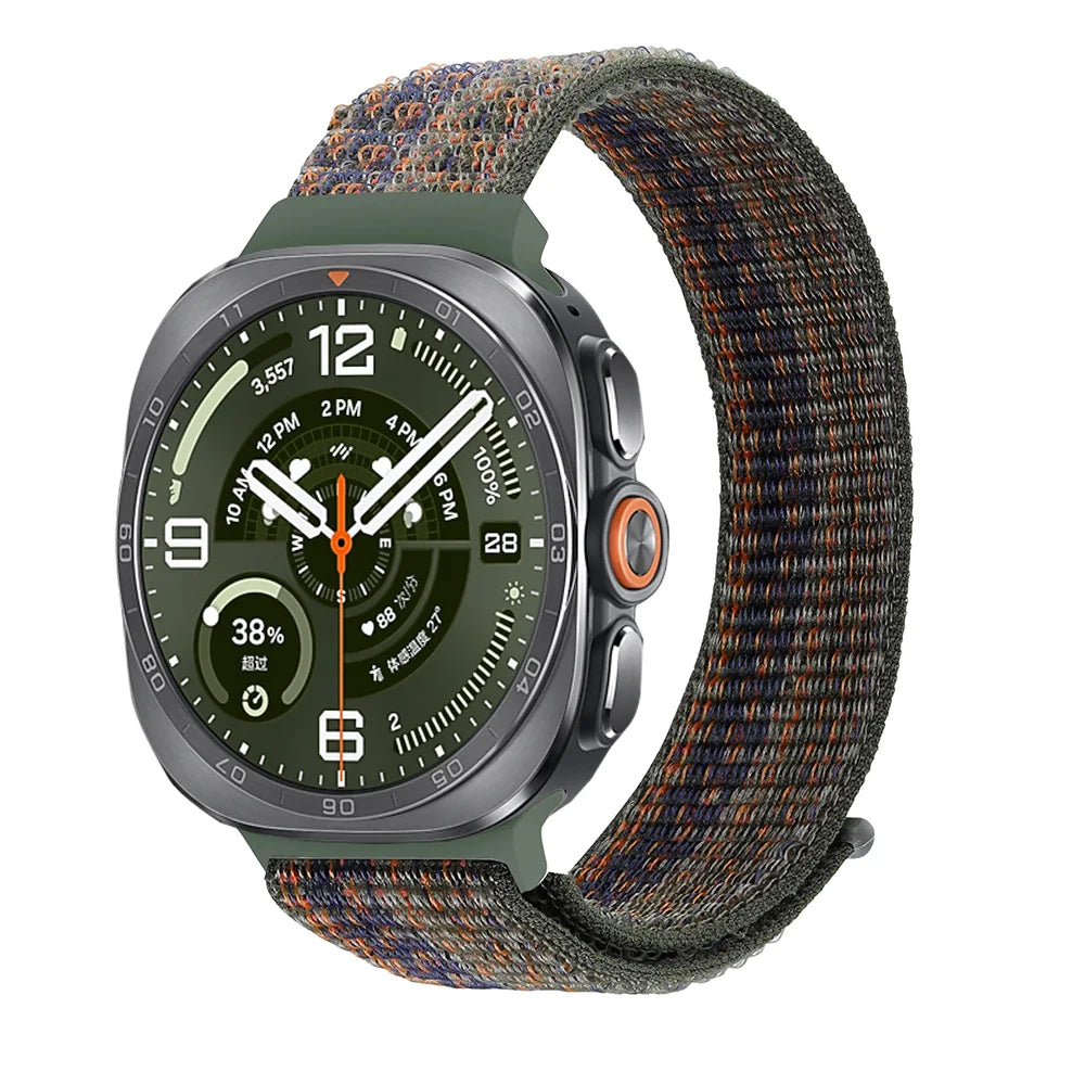 Breathable Nylon Weave Watchband with Hook-and-Loop Closure for Samsung Galaxy Watch Ultra 2
