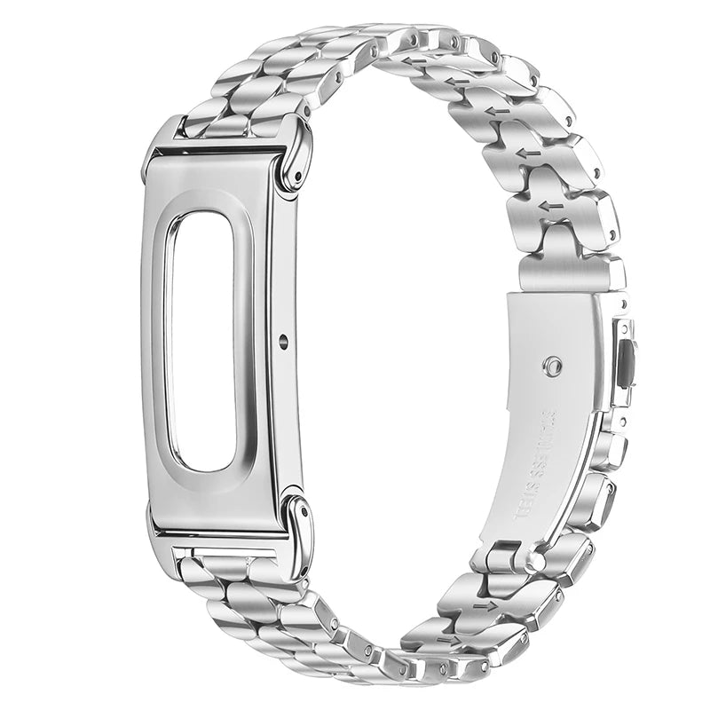 Stainless Steel Adjustable Bracelet with Fold-Over Safety Clasp for Google Fitbit Air