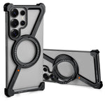 Samsung Galaxy S25 Ultra Frameless Metal Case with 360° Rotating Stand