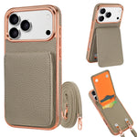 Leather Crossbody Wallet Case with Detachable Shoulder Strap for iPhone 18 Series