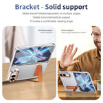 Transparent Kickstand Case with Tempered Glass Screen Protector for iPhone Duo