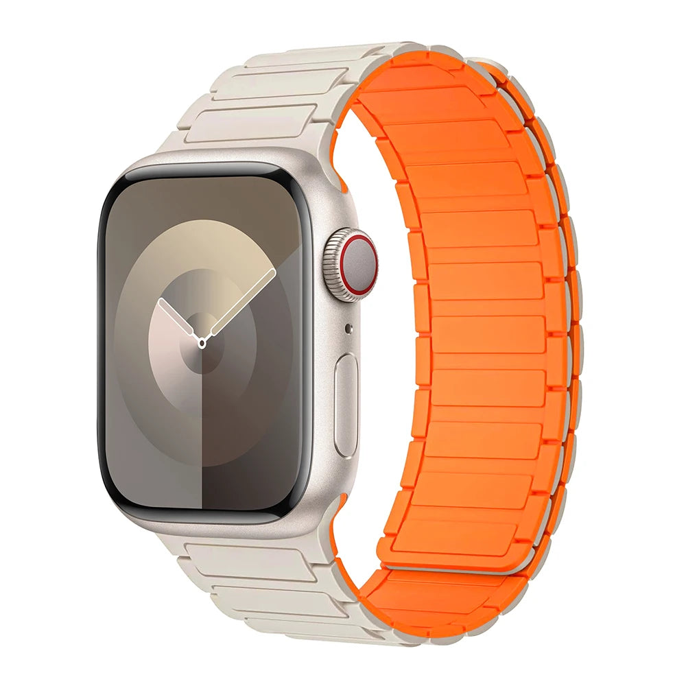 Silicone Replacement Strap with Magnetic Closure for Apple Watch