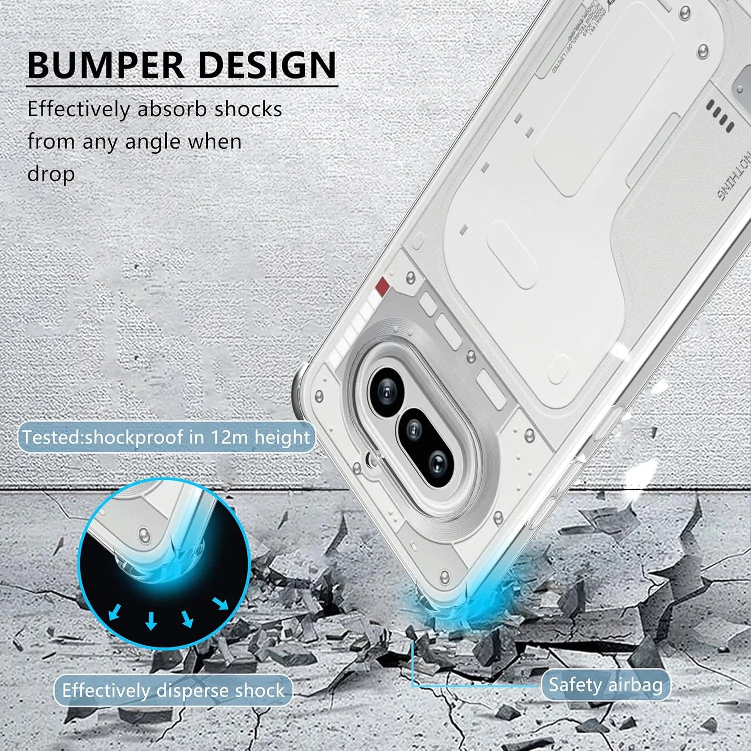 Four-Corner Shockproof Transparent TPU Case for Nothing Phone 4a
