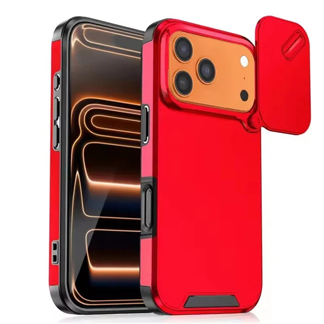 Matte Shockproof Case with Sliding Camera Lens Cover for iPhone 18 Series