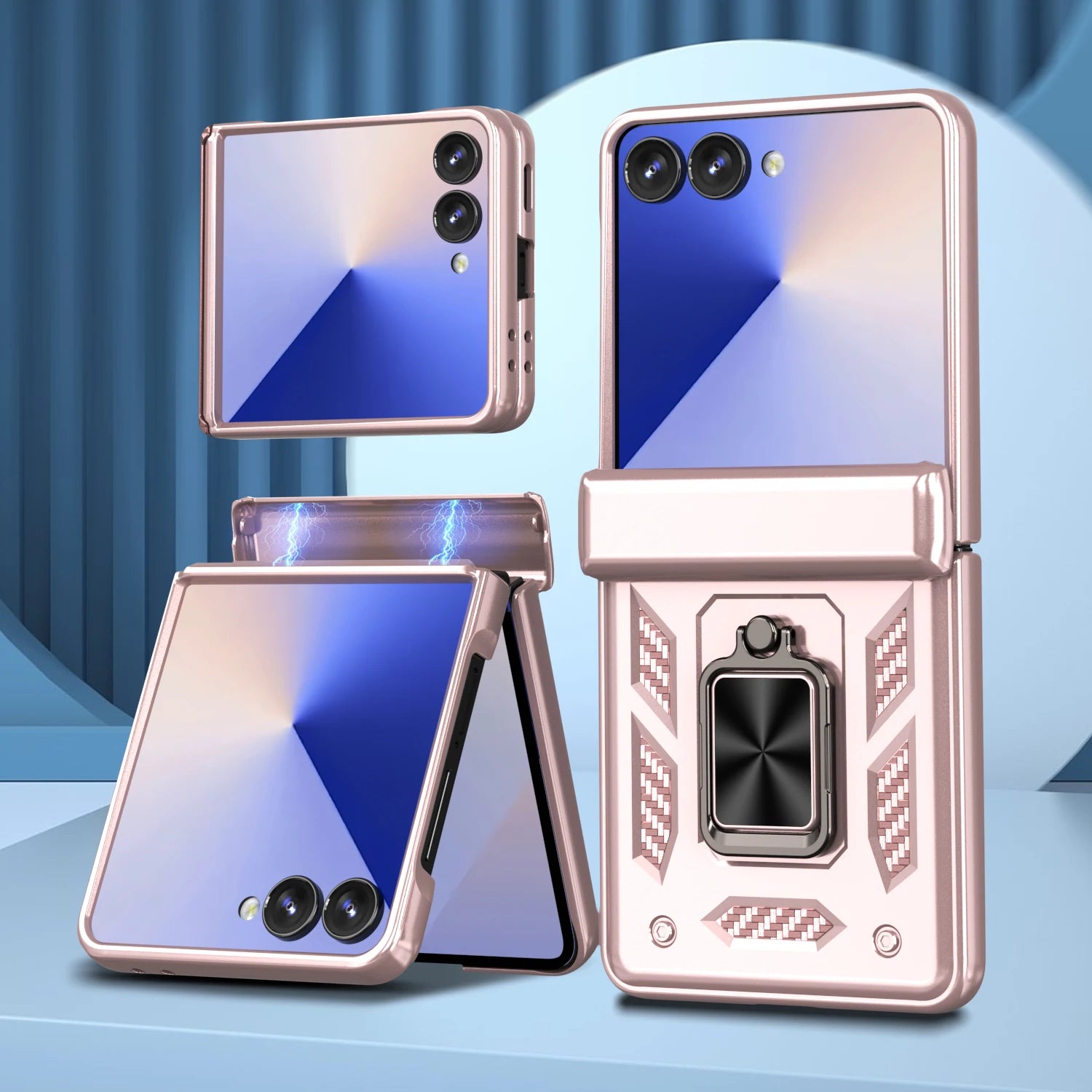 Slim Protective Hard PC Case with Ring Stand for Samsung Galaxy Z Flip 8