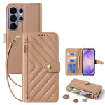 Pebbled Leather Crossbody Wallet Case for Samsung Galaxy S25 Series