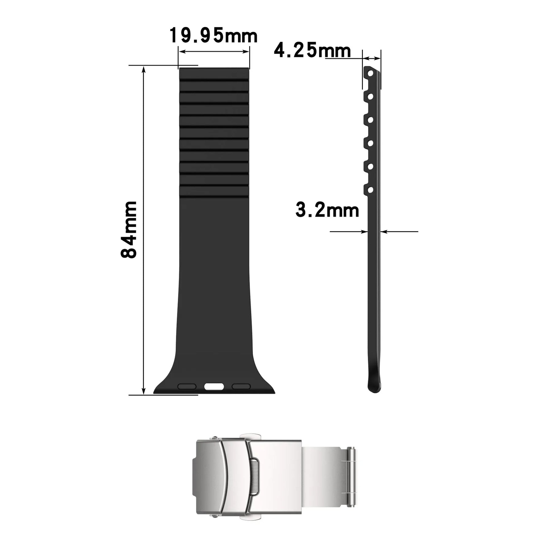Durable Silicone Wrist Strap for Apple Watch