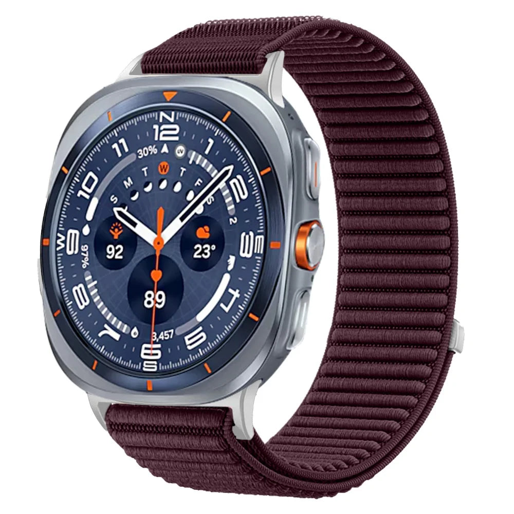 Breathable Nylon Watch Strap with Hook-and-Loop Fastener for Samsung Galaxy Watch Ultra 2