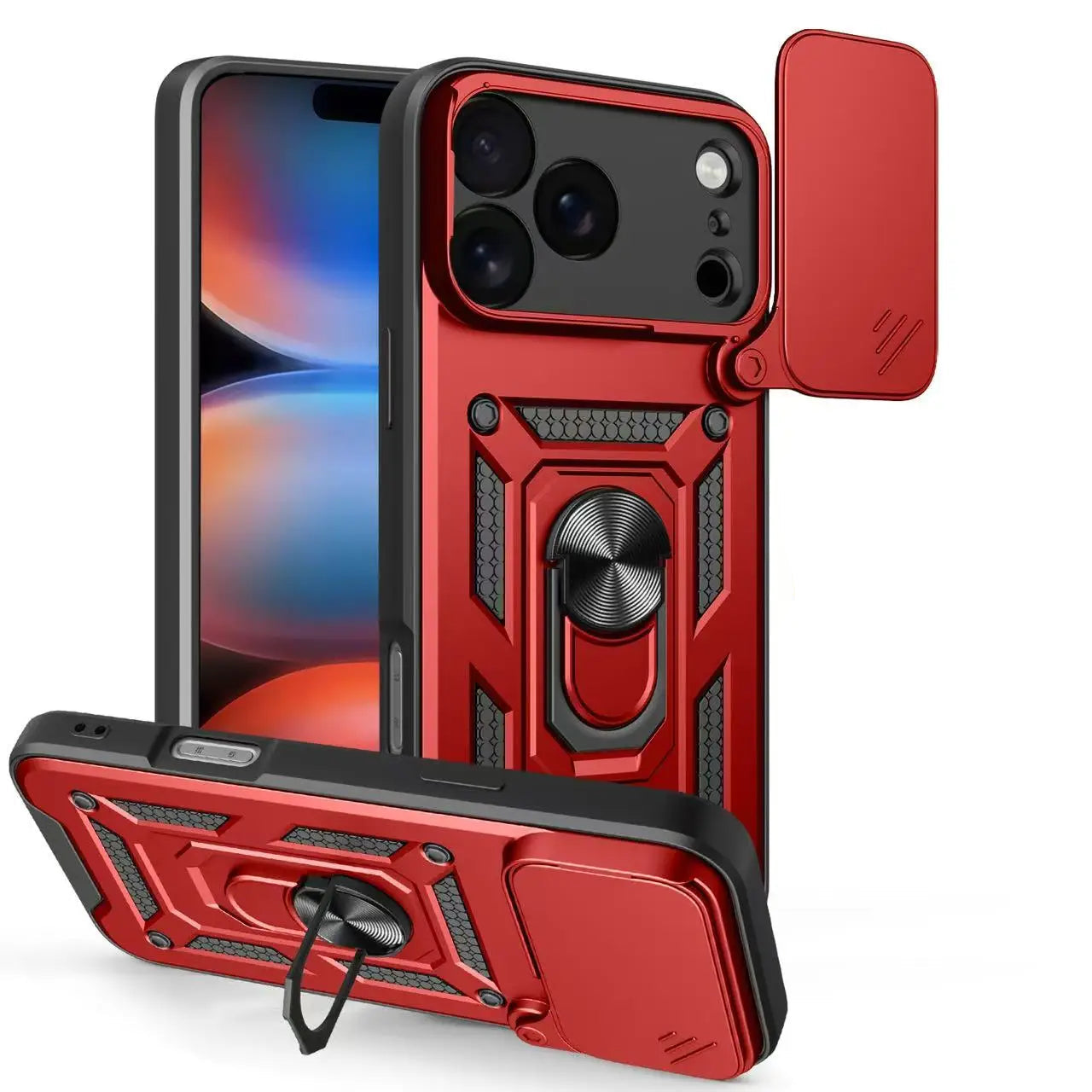 Shockproof Armor Case with Sliding Lens Cover for iPhone 17 Series