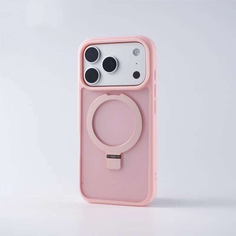 Frosted Matte Shockproof MagSafe Case with Metal Kickstand for iPhone 17 Series