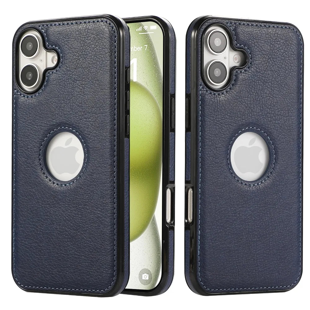 Retro Leather Shockproof Phone Case for iPhone 16 Series