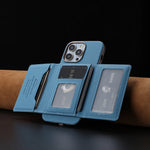 iPhone 15 Series Magnetic Leather Case with Detachable Card Holder