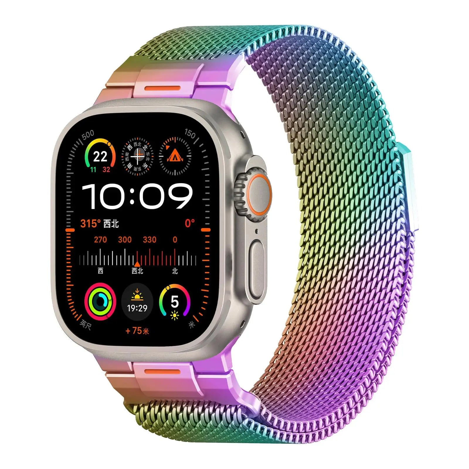 Elegant Mechanical Milanese Loop Strap with Apple Watch