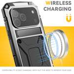 Military Grade 360 Protective Metal Case with Built-in Screen for iPhone 17 Series