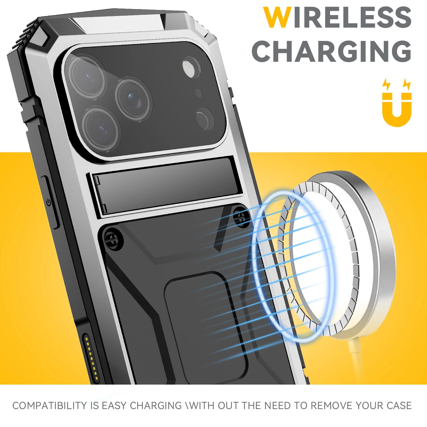 Military Grade 360 Protective Metal Case with Built-in Screen for iPhone 17 Series