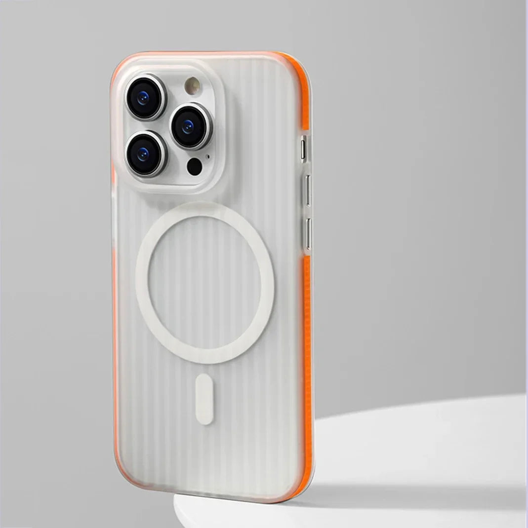 Corrugated Pattern MagSafe Case for iPhone 15 Series