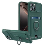 iPhone 15 Series Magnetic Wallet Case with Card Holder & Slide Camera Protection