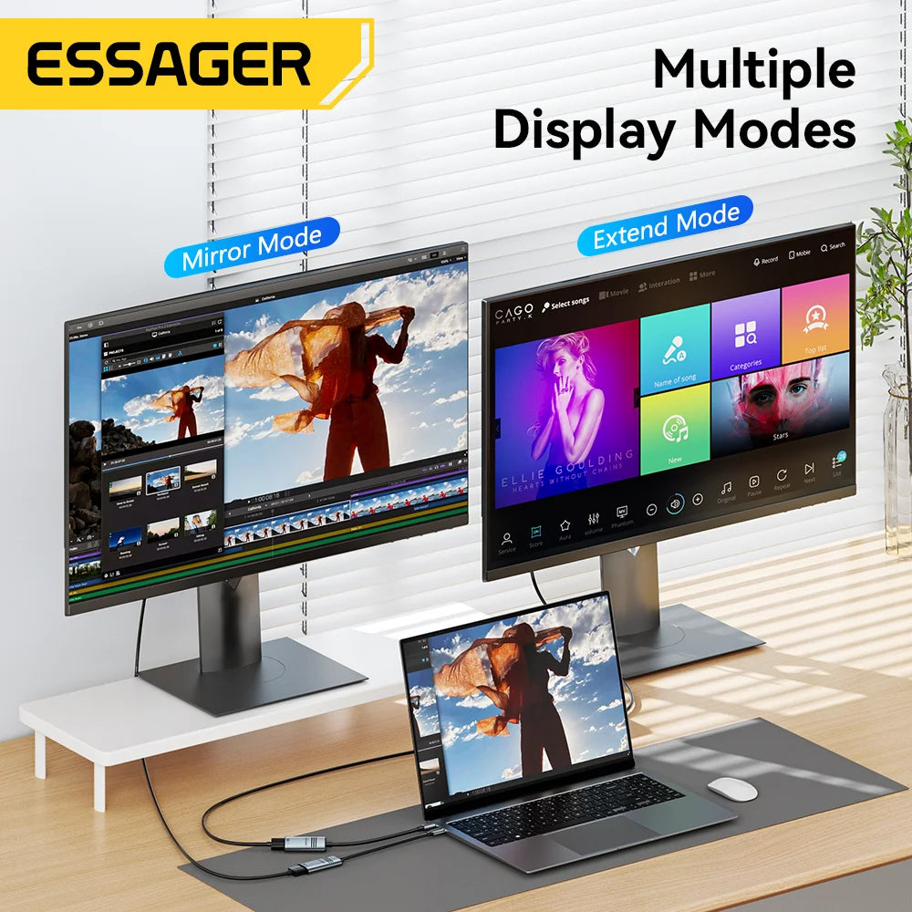 Essager 4K HDMI to USB-C Cable Adapter