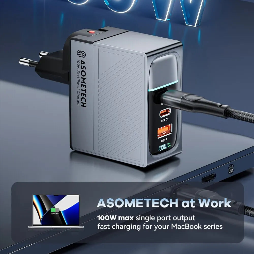 ASOMETECH 100W GaN USB-C Charger