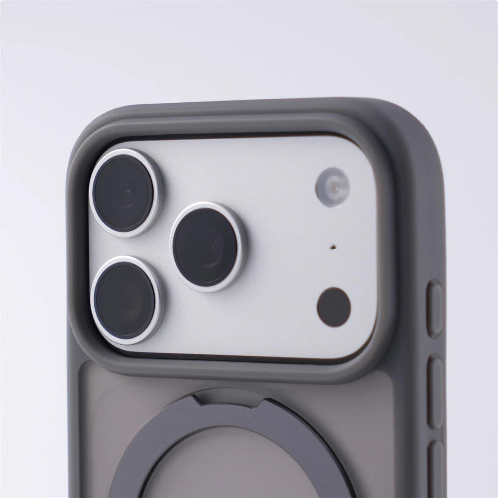 Matte MagSafe Ring Stand Case with Bumper Protection for iPhone 18 Series