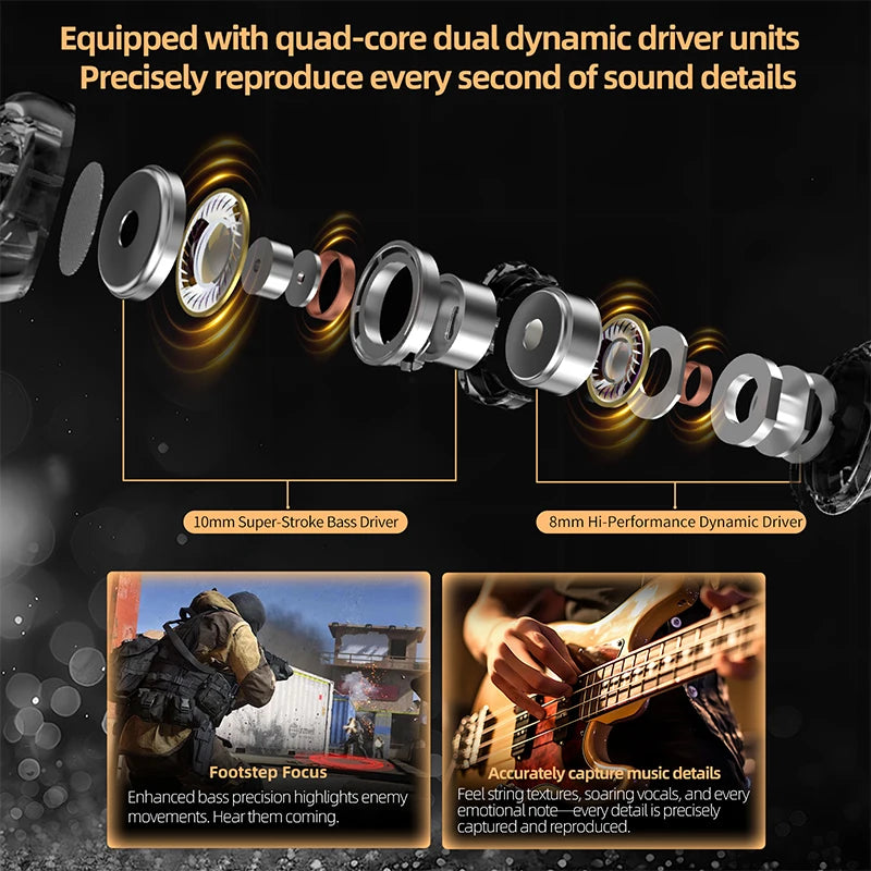 KZ Duet Quad-Core Dual Dynamic Driver Earphones