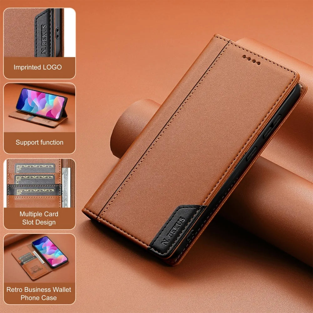 Luxury Leather Flip Wallet Case for Samsung Galaxy S26 Series