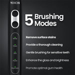 Yunchi C3 Sonic Electric Toothbrush with 5 Modes and Replacement Heads