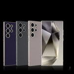 Samsung Galaxy S24 Ultra Metallic Frosted Leather Shockproof Case