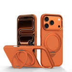 Carbon Fiber Texture MagSafe Case with 360 Rotating Kickstand for iPhone 17 Series