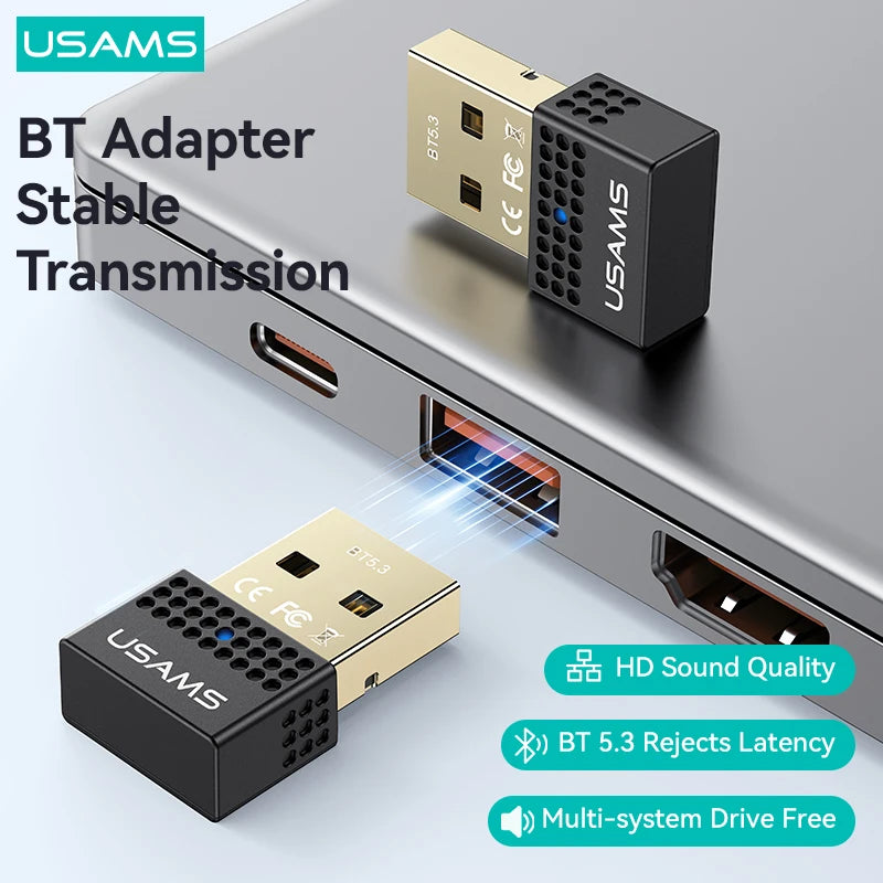 USAMS USB Bluetooth 5.3 Adapter Dongle for PC/Laptop