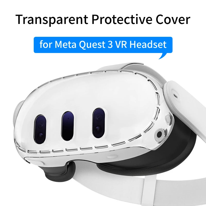 Protective Transparent Helmet Case for Meta Quest 3 VR Headset