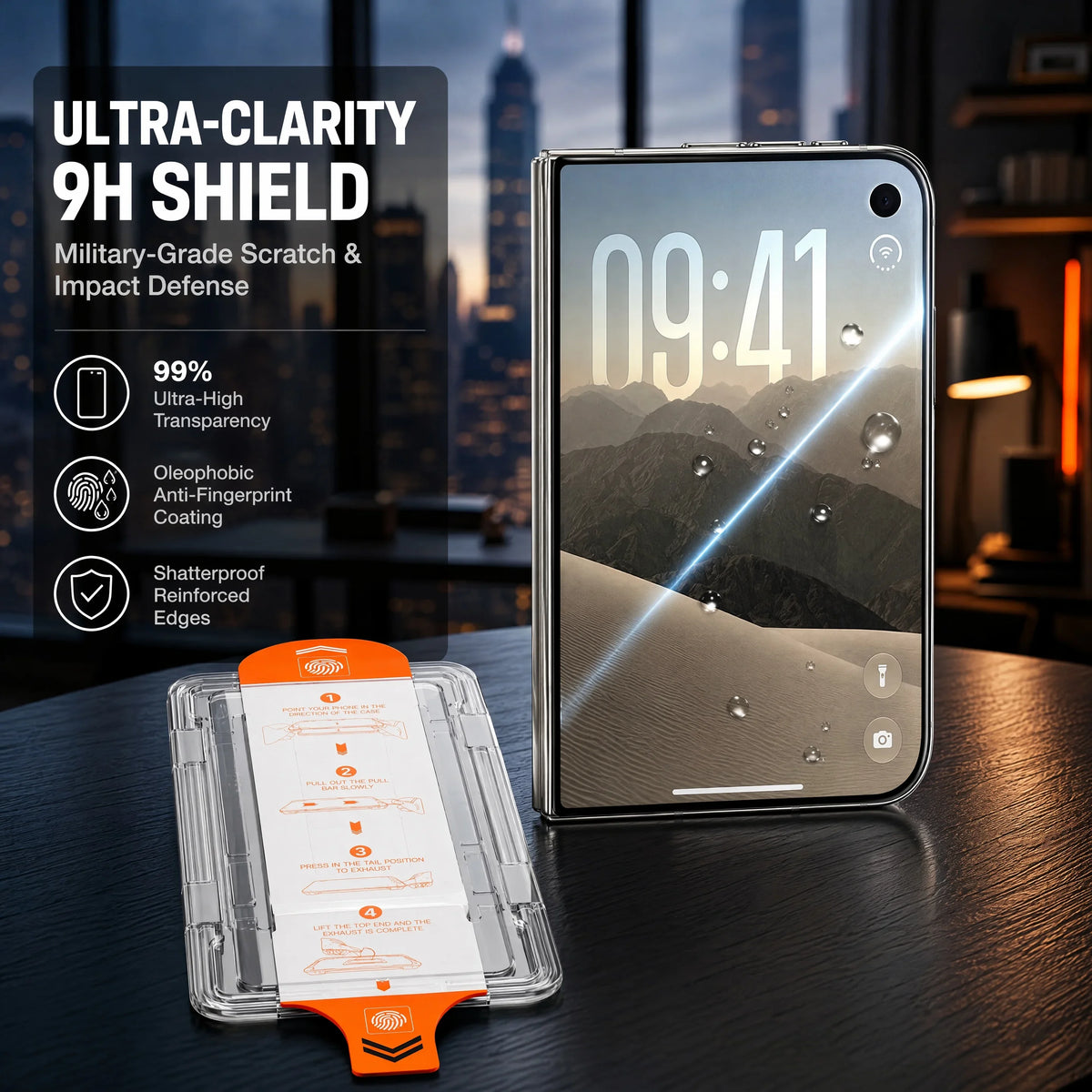 9H Tempered Glass Screen Protector With Auto-Alignment Tray for iPhone Duo