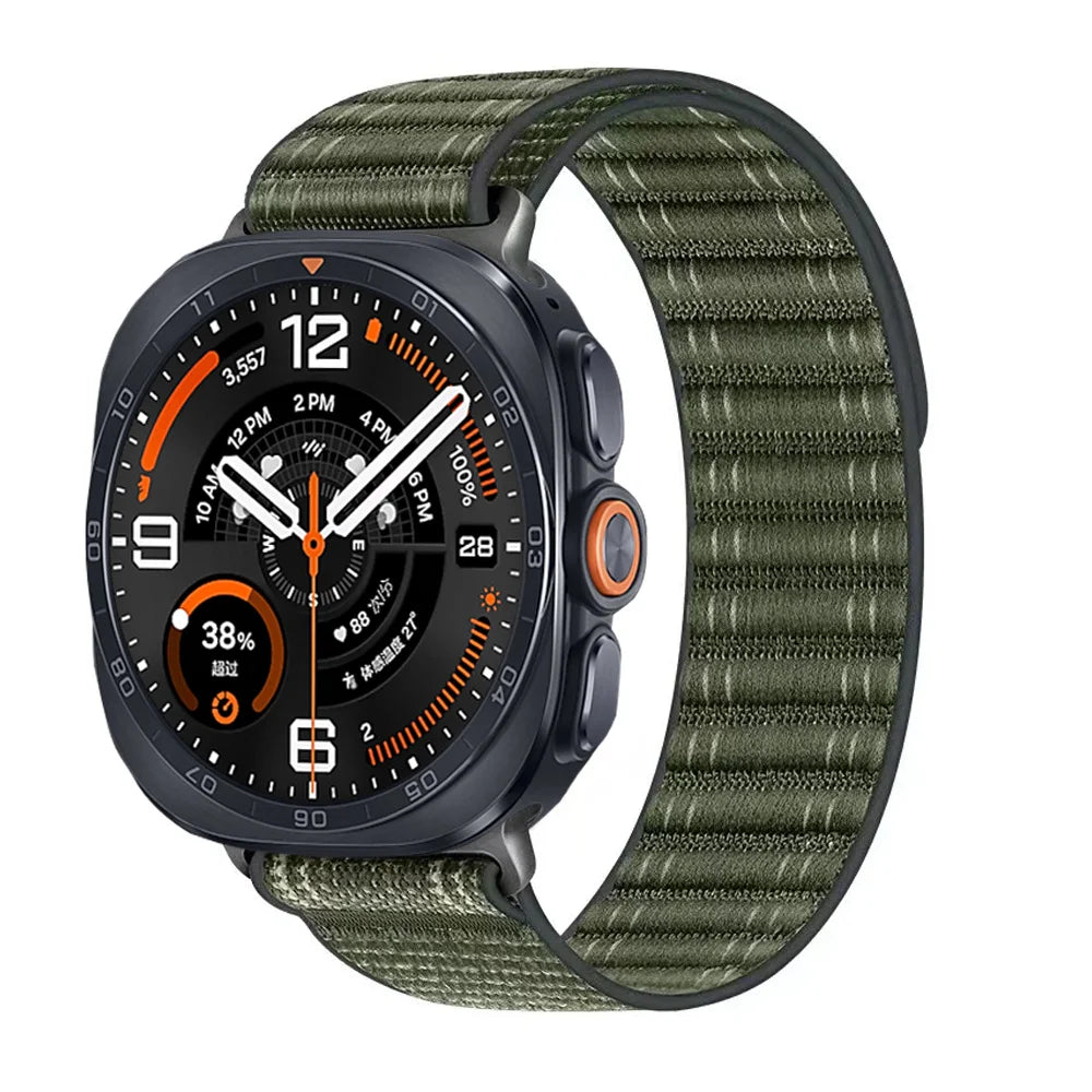 Breathable Nylon Fabric Watch Band with Hook-and-Loop Fastener for Samsung Galaxy Watch Ultra 2