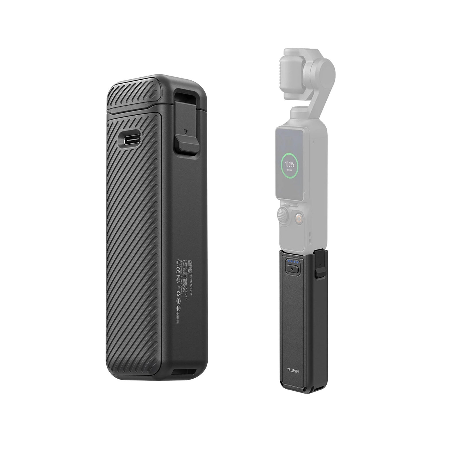 TELESIN 5000mAh Battery Grip for DJI Osmo Pocket 4