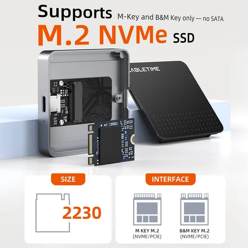 CABLETIME Magnetic M.2 2230 NVMe SSD Enclosure