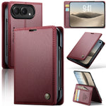 Textured Leather Kickstand Wallet Case with 2-Card Storage for iPhone Duo